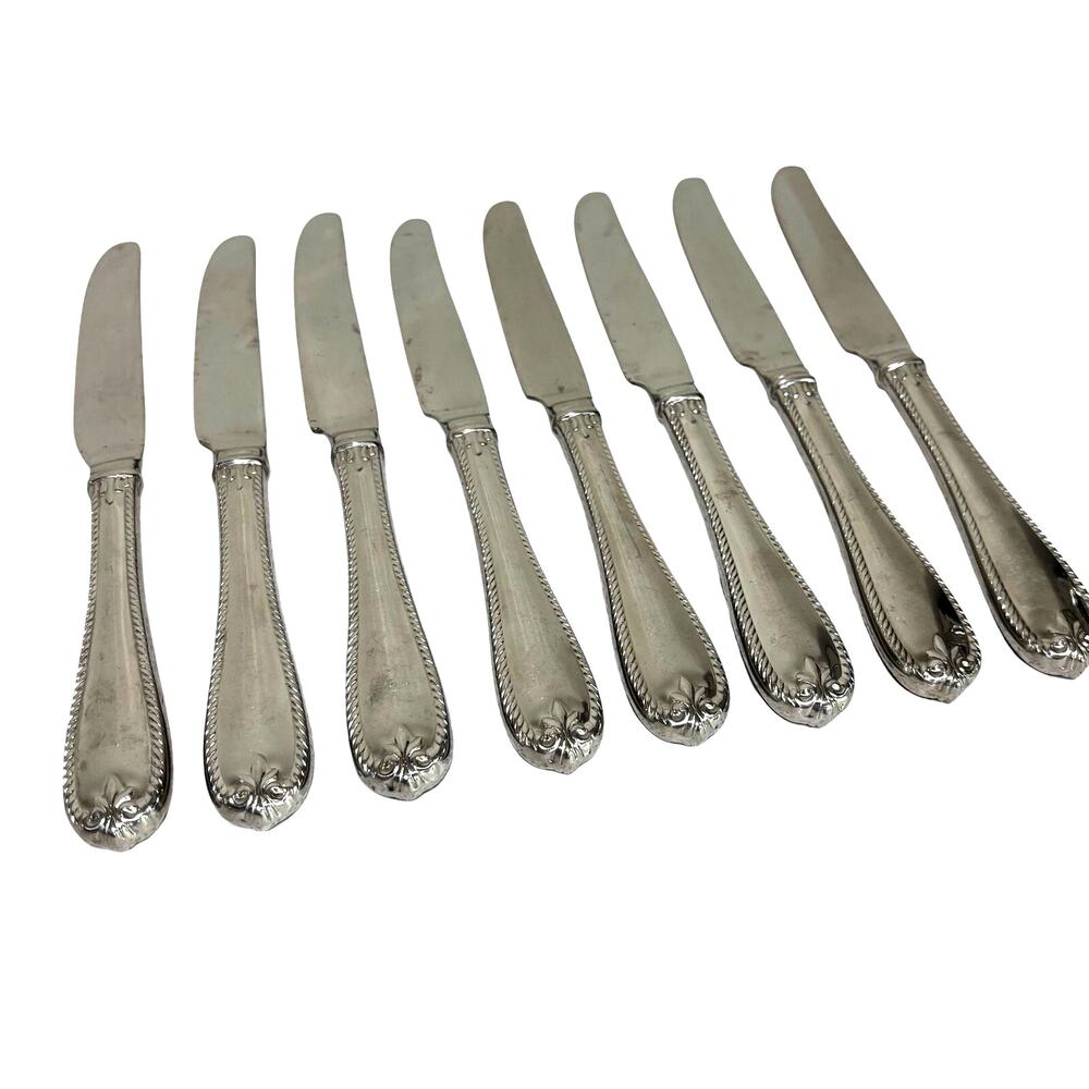 Lenox 18/10 Stainless Steel Tudor Bead Augusta dinner knives set of 8